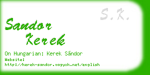 sandor kerek business card